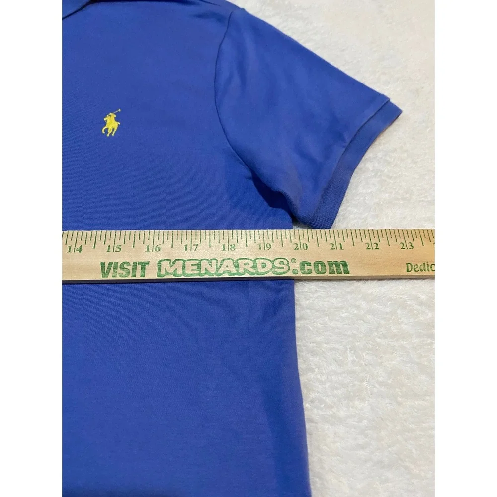 Polo Ralph Lauren Mens Custom Fit Blue Soft Cotton Short Sleeve Polo Shirt M - Picture 3 of 8
